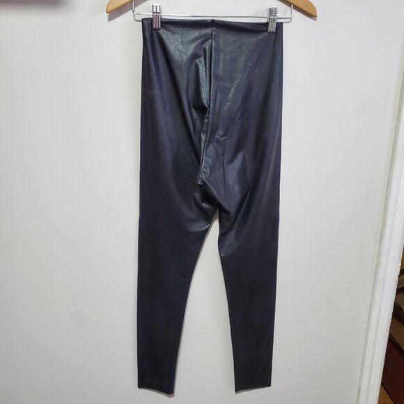 COMMANDO Faux Leather 28" Leggings Textured Slim Stretch Black Women's Medium - Picture 8 of 12
